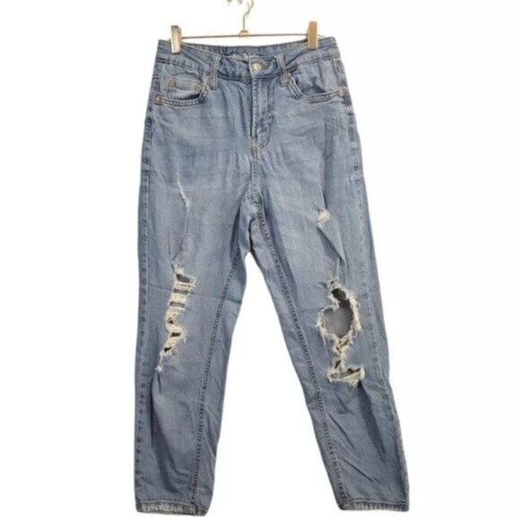 Wild Fable | High Rise Mom Jean Distressed light wash - Picture 1 of 8